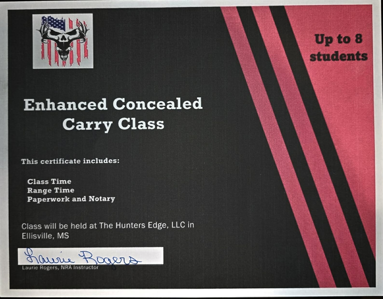 Enhanced Concealed Carry Class Certificate